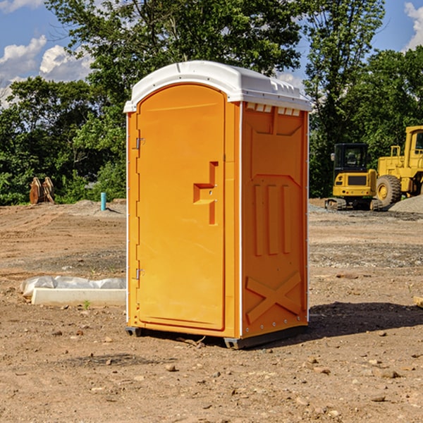 can i customize the exterior of the portable restrooms with my event logo or branding in New Bloomington